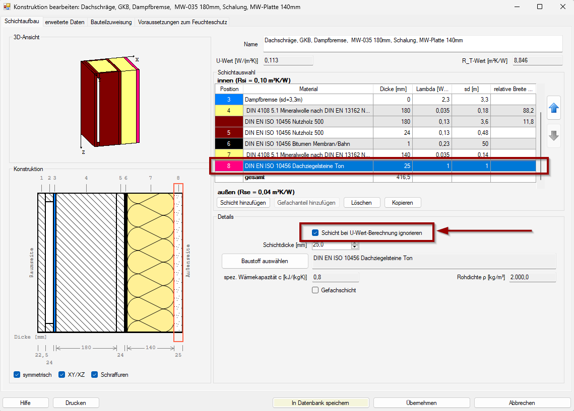 Poroton 36 5 Ohne Dämmung U Wert Wie können Bauteilschichten erfasst werden, die für die Ökobilanz aber